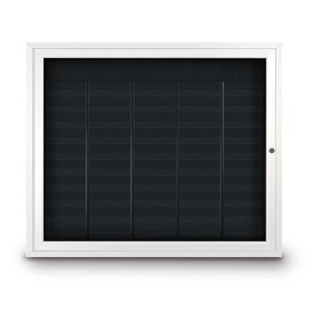 UNITED VISUAL PRODUCTS Outdoor Enclosed Combo Board, 72"x36", Satin Frame/Black Porc & Cork UVCB7236OD-BLKPORC-CORK